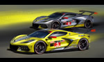 Corvette C8-R mid engined racing car 2020 