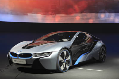 BMW i3 Electric with Range Extender and i8 plug-in full hybrid drive concepts 2011